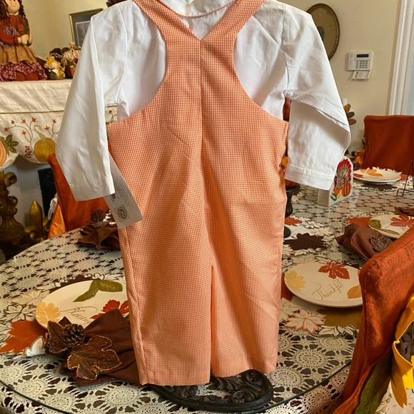 NWT Vive La Fete Smocked Infant Boys Halloween theme Longall size 12 months - Picture 8 of 16